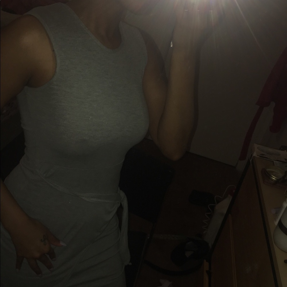 Gray body con dress